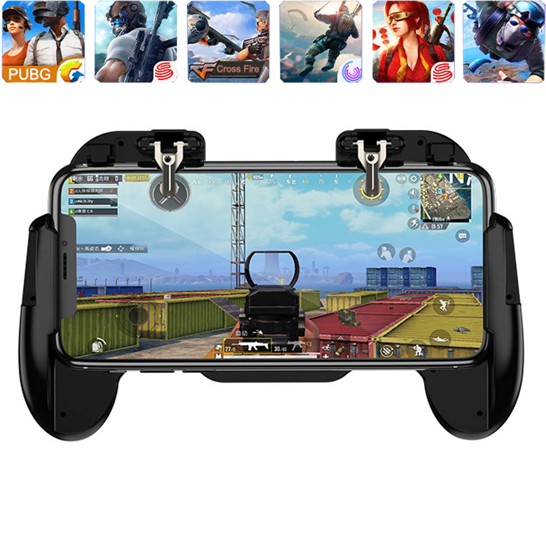 Ytuomzi Mobile Phone PUBG Game Controller L1R1 Shoot and Aim Trigger Joystick Ergonomic Gamepad for PUBG Mobile/Knives OutPhone Gaming Controller for 4.7- 7.0 Android & iOS (H6)