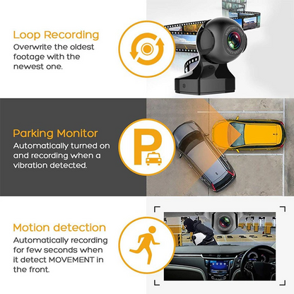 170° WiFi Dash Cam Recorder Car Camera HD 1080P Car DVR Vehicle Video G-Sensor
