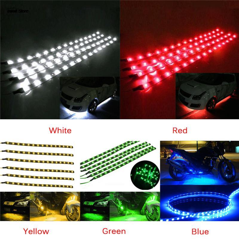 Lot Waterproof 12''/15 DC 12V Motor LED Strip Underbody Light For Car Motorcycle