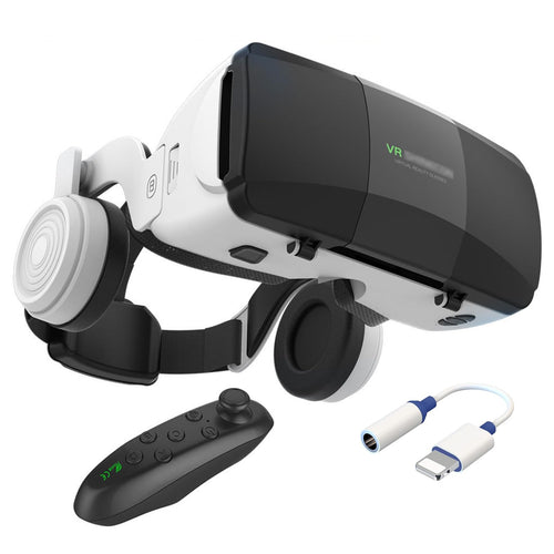 3D VR Glasses Virtual Reality Headset for iPhone Android Smartphone 4.7-7.8 inches 2023 Newest Vr Headset Set with Controller and Headphones for Video Movies & Games for Men/Kids