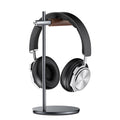 Slidon Headphone Stand Headset Stand for Desk Solid Wood & Aviation Aluminum Alloy Headphone Holder Compatible with AirPods Max Gaming Music Headphones VR Headset (Grey)