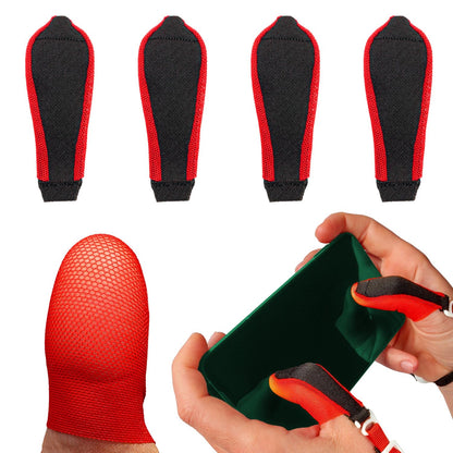 Rocket Finger | 4 Finger Sleeves for Gaming (Replacement Part for Adjustment Wristbands) | 4 Thumb Sleeves Pack| PUBG Finger Sleeve| Mobile Thumb Sleeve| Thumb Thimble for Mobile Gaming| Finger Gloves